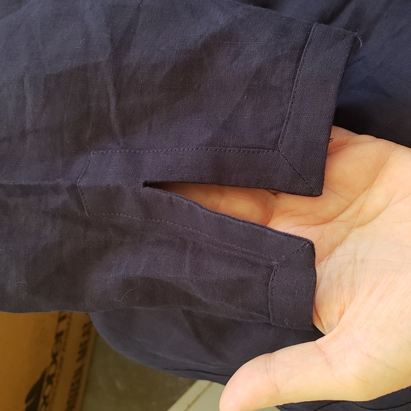 Talbots Embroidered Navy Blue Palm Tree Print Women's TunicTop XL - Picture 11 of 11